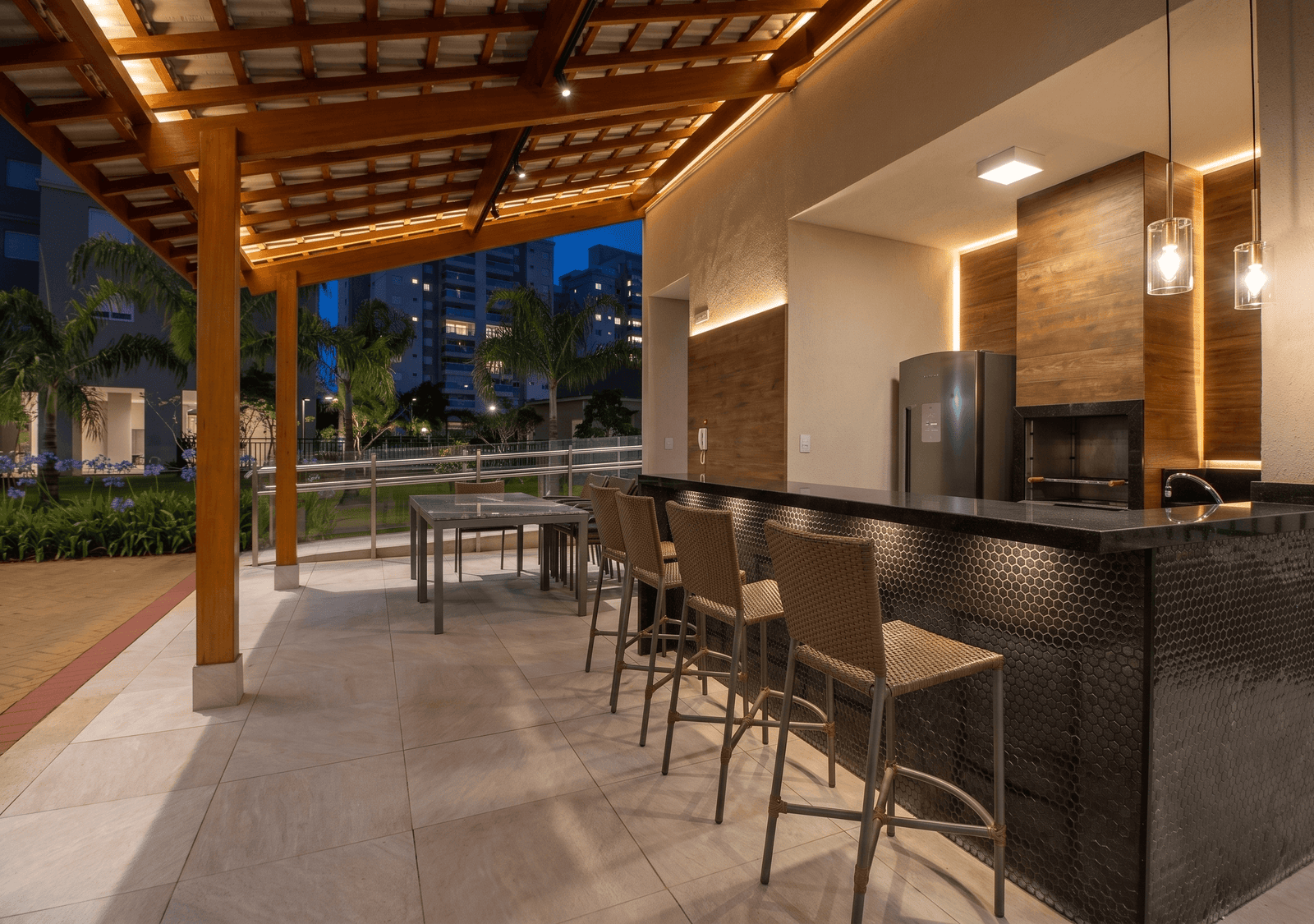 Espaço gourmet com churrasqueira — áreas de entretenimento do Acqua Galleria